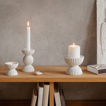 Lyngby Tura tealight holder Ø8 cm - White - Lyngby Porcelæn