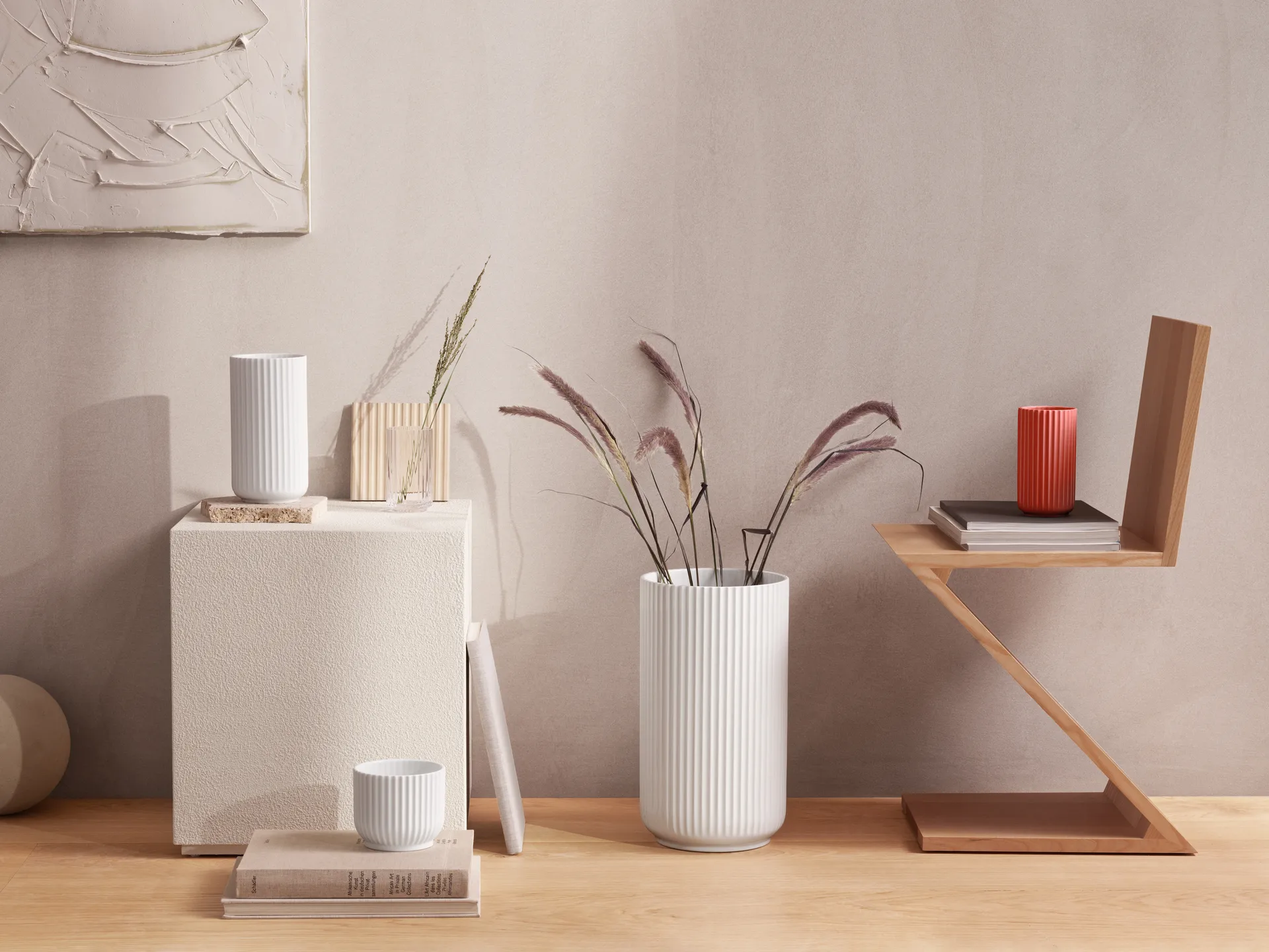 Lyngby vase, Red, 15.5 cm Lyngby Porcelæn