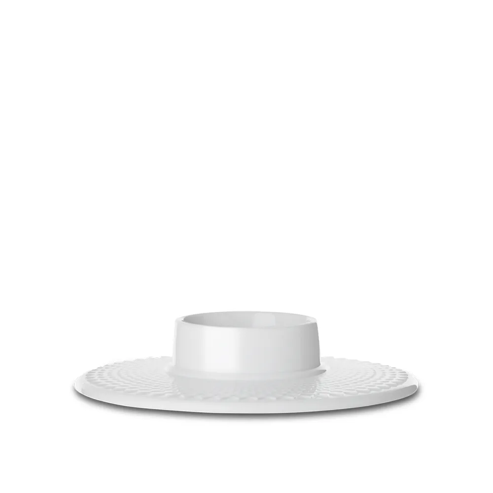 Rhombe block candle holder, White Lyngby Porcelæn