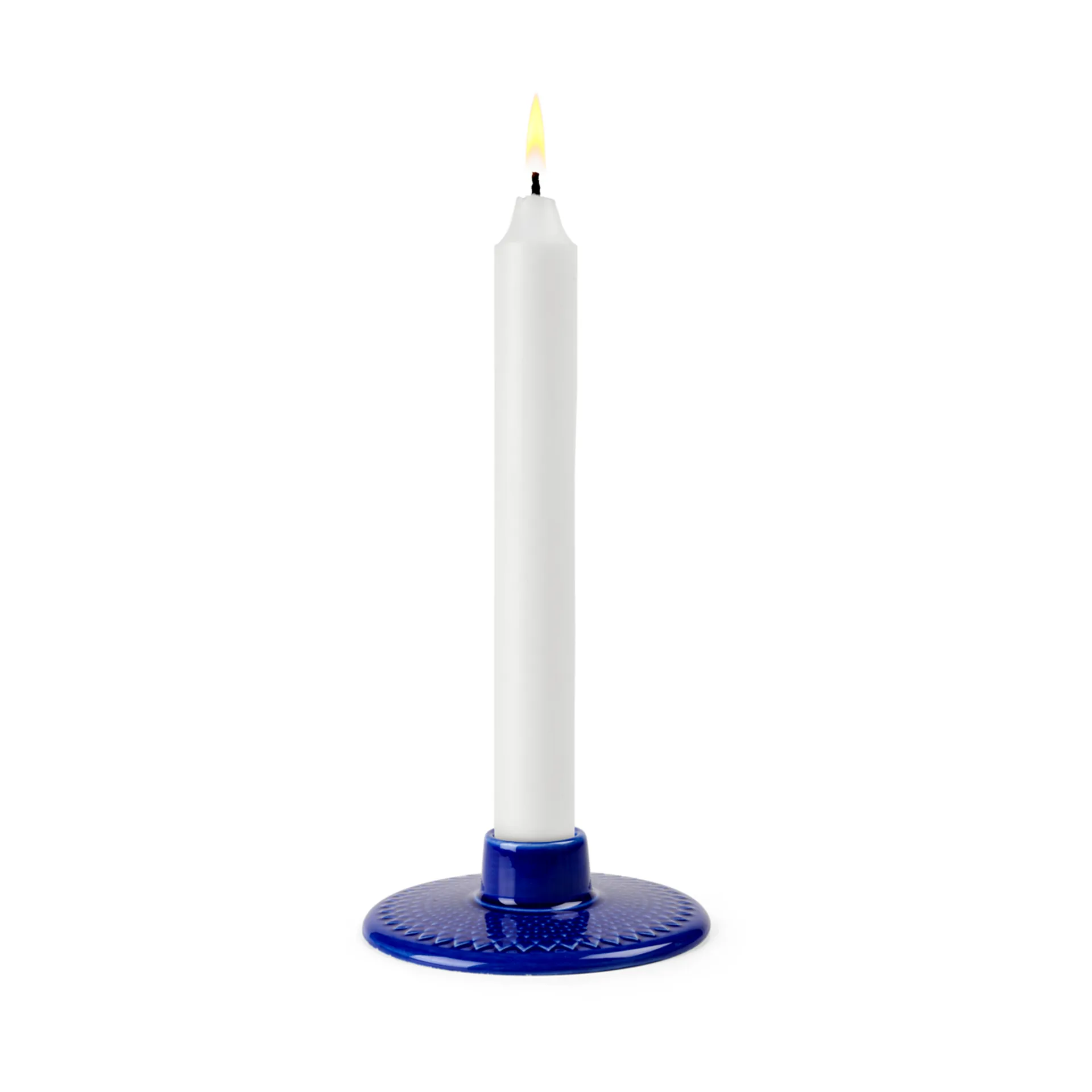 Rhombe candle holder 3 cm, Dark blue Lyngby Porcelæn