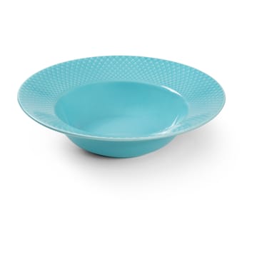 Rhombe deep  plate Ø24.5 cm - Turquoise - Lyngby Porcelæn