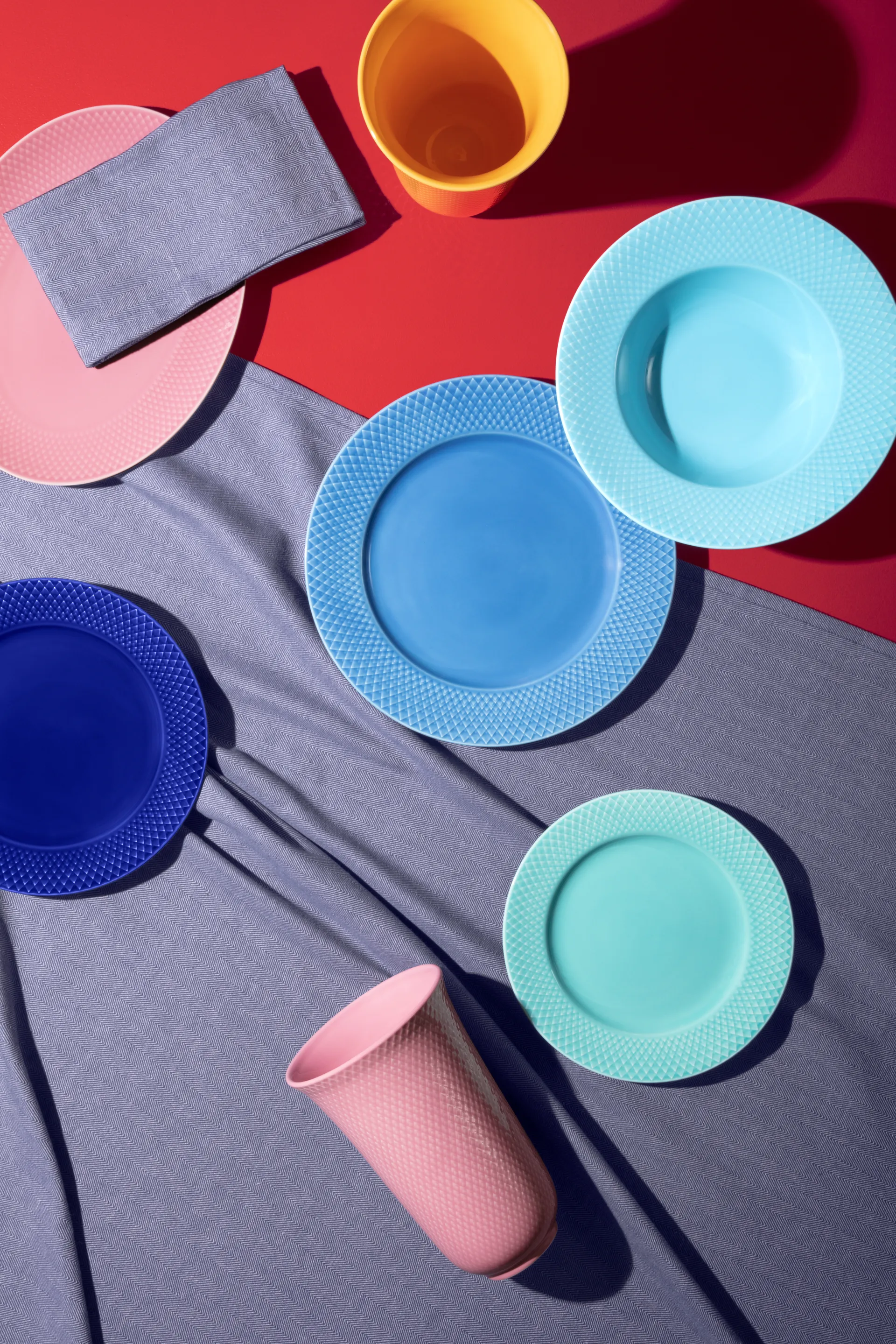 Rhombe deep plate Ø24.5 cm, Turquoise Lyngby Porcelæn