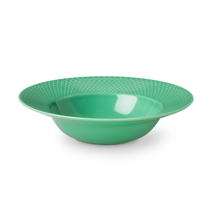 Rhombe deep plate green, 24.5 cm Lyngby Porcelæn