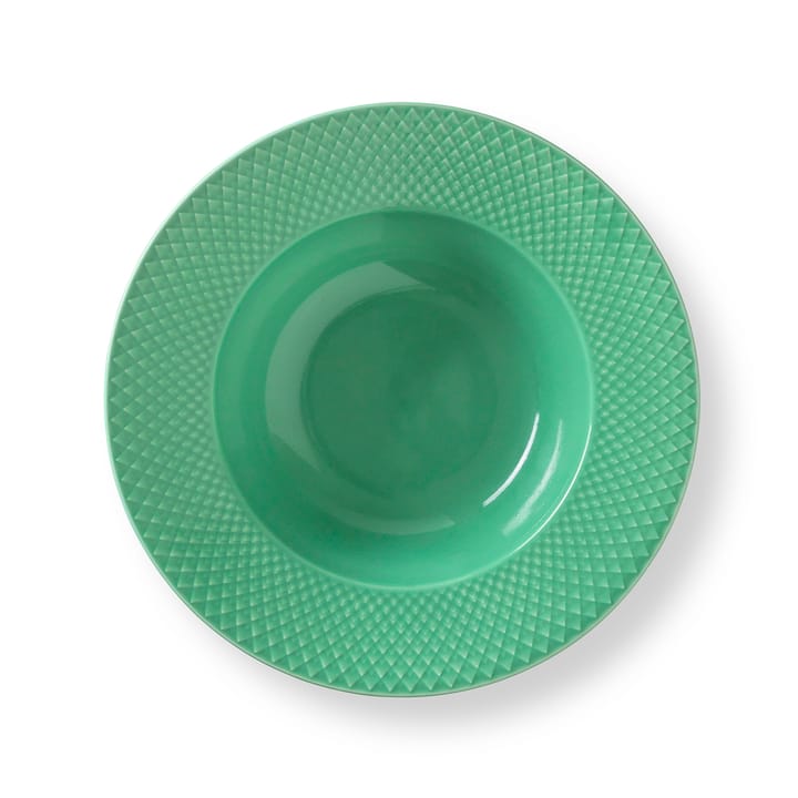 Rhombe deep plate green, 24.5 cm Lyngby Porcelæn
