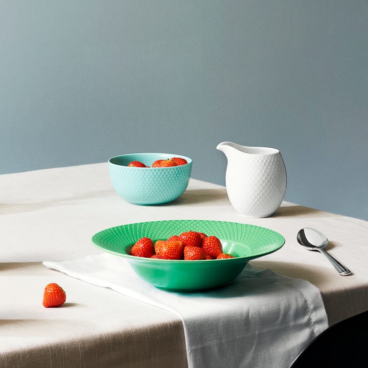 Rhombe deep plate green, 24.5 cm Lyngby Porcelæn