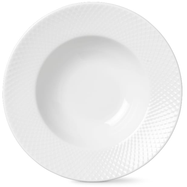 Rhombe deep  plate white, Ø 24.5 cm Lyngby Porcelæn