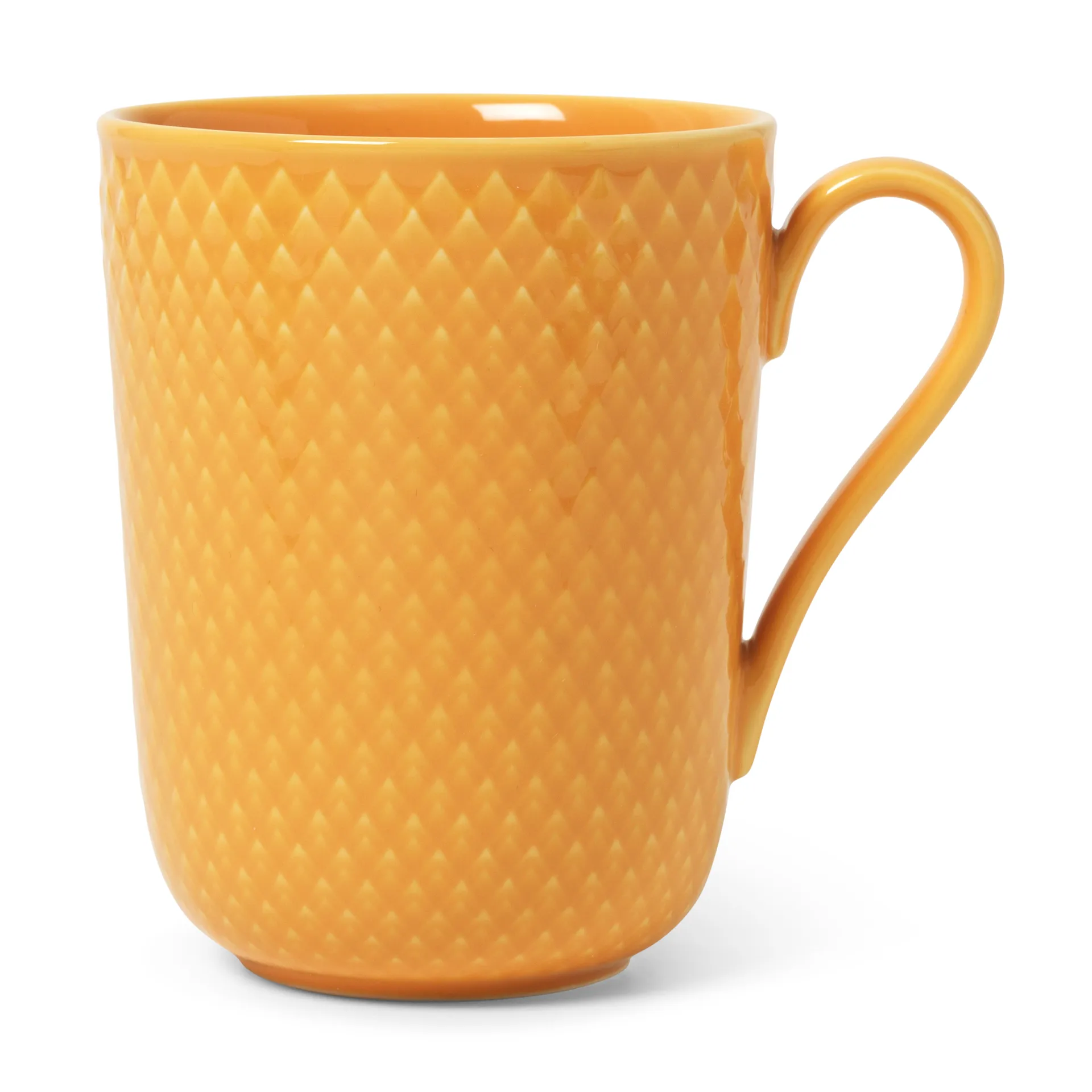 Rhombe mug with handle 33 cl, Yellow Lyngby Porcelæn