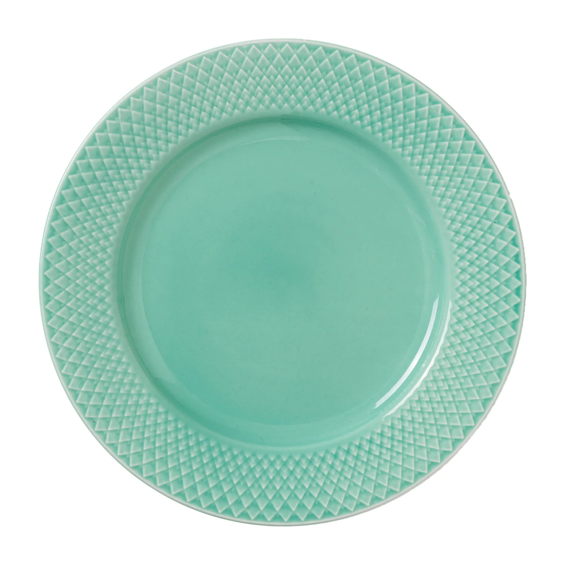 Rhombe plate Ø21 cm, Aqua Lyngby Porcelæn