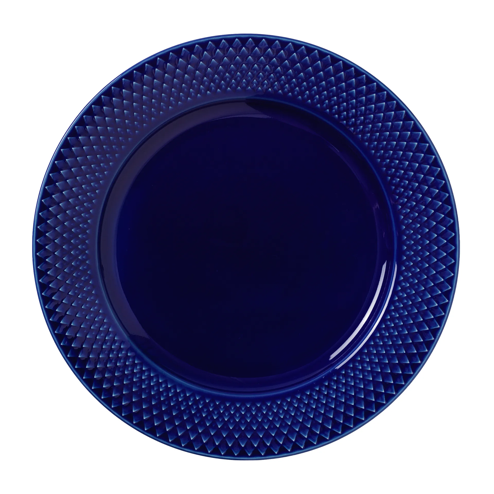 Rhombe plate Ø23 cm, Dark blue Lyngby Porcelæn