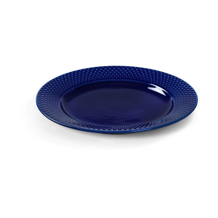 Rhombe plate Ø23 cm, Dark blue Lyngby Porcelæn