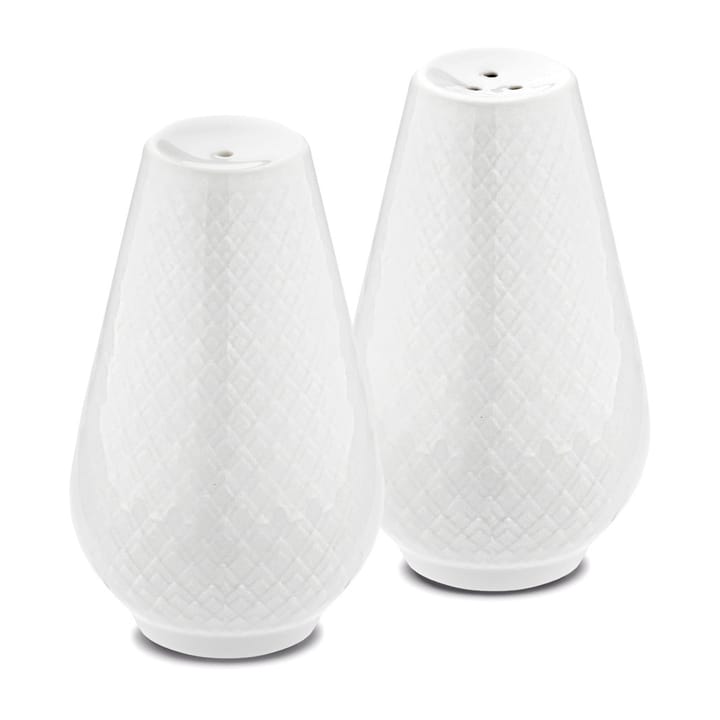 Rhombe salt & pepparset - White - Lyngby Porcelæn