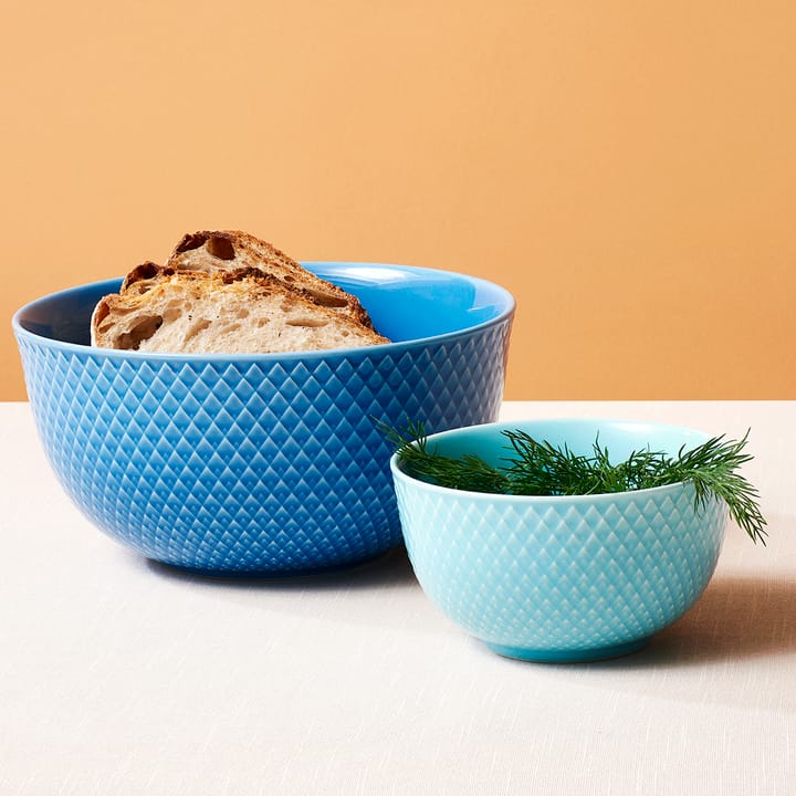 Rhombe serving bowl Ø17.5 cm, blue Lyngby Porcelæn
