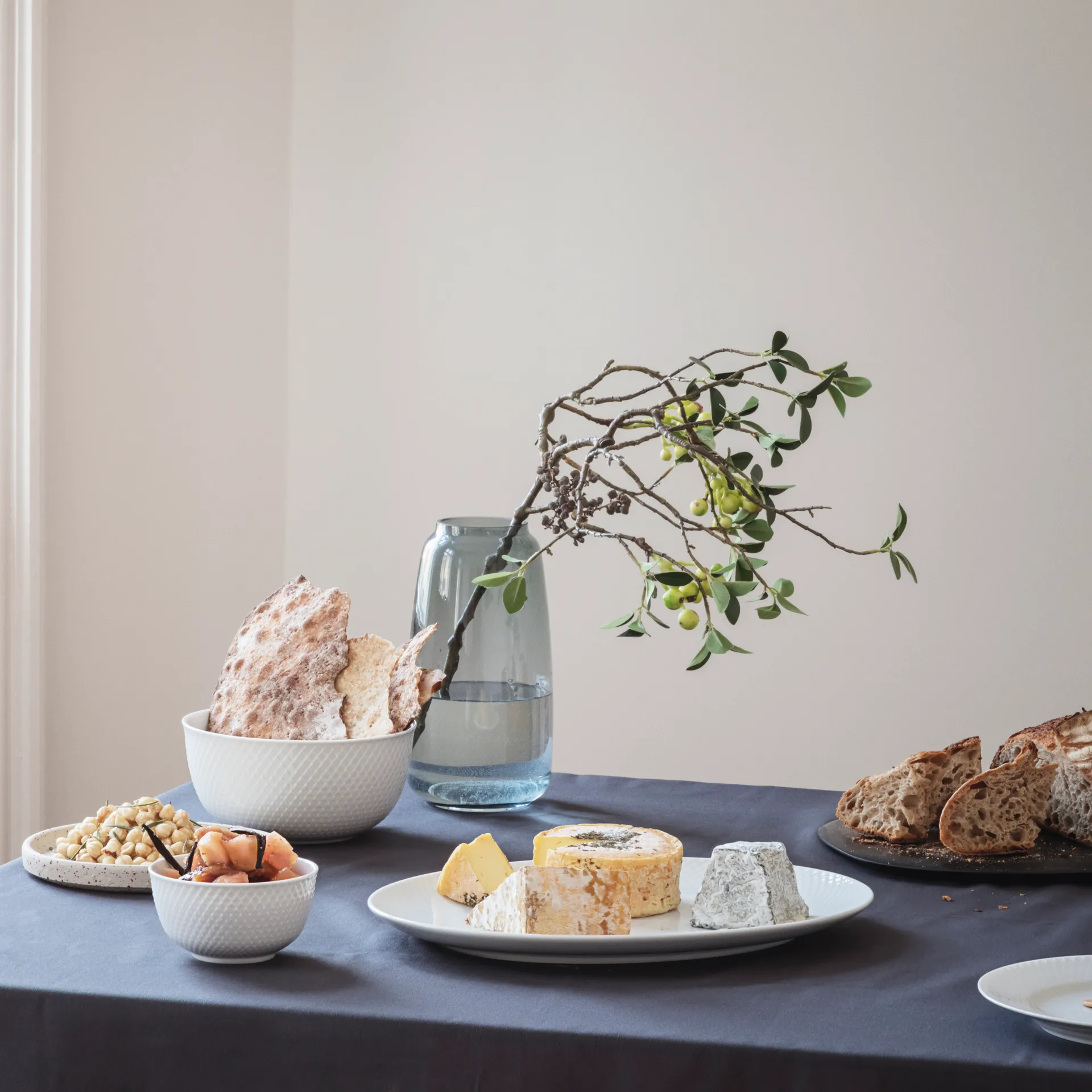 Rhombe serving bowl Ø17.5 cm, white Lyngby Porcelæn