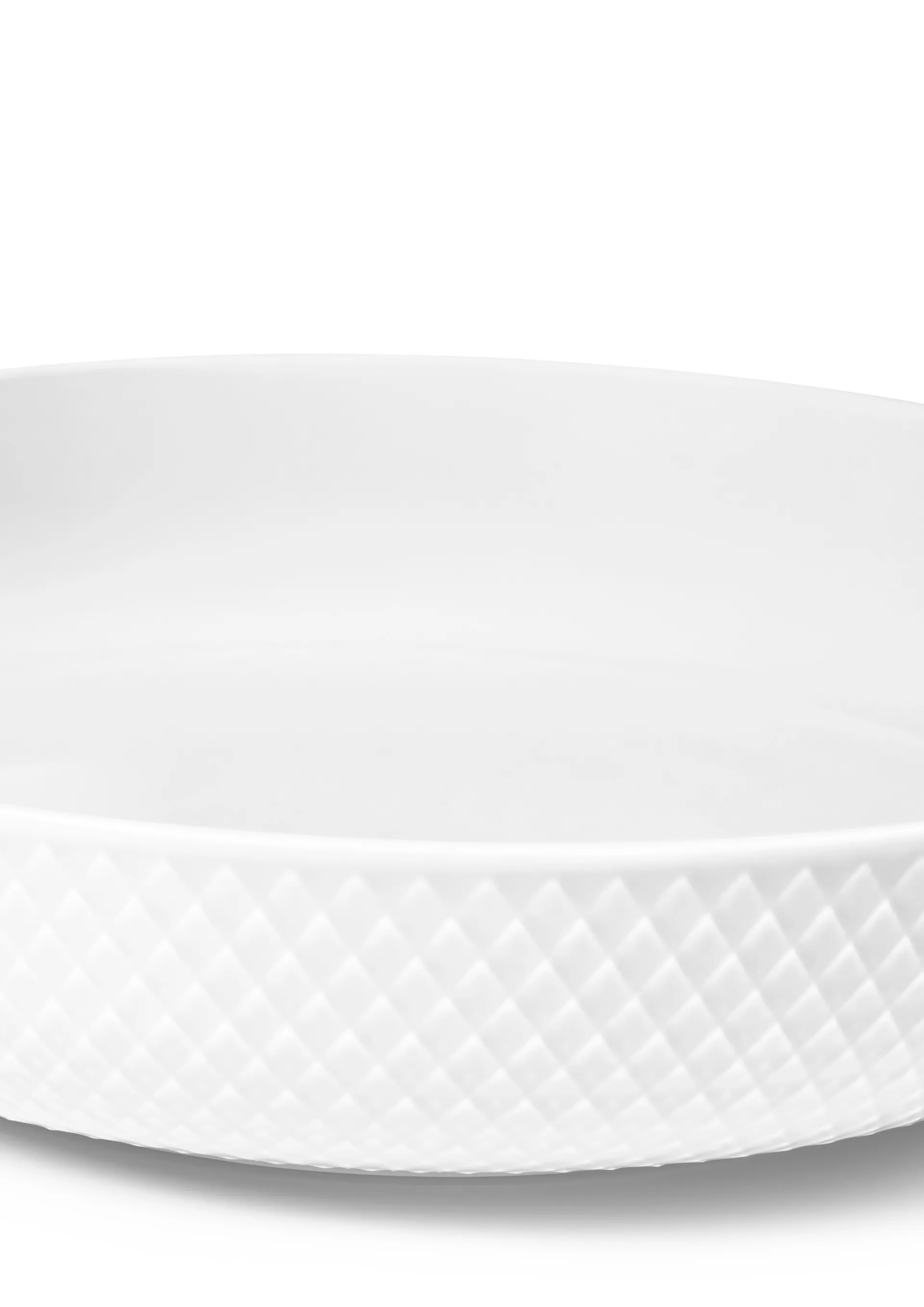 Rhombe serving bowl Ø28 cm, White Lyngby Porcelæn