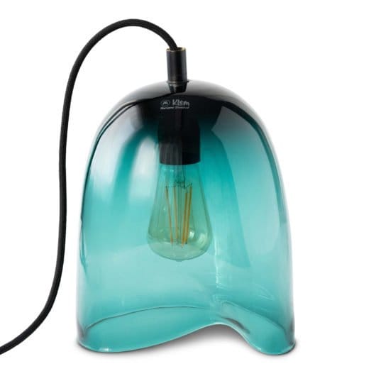 Clamp glass lamp medium 28x20 cm - Turquoise - Magnor