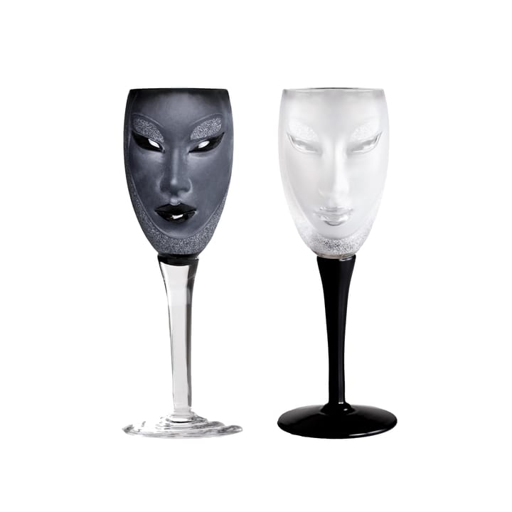Electra wine glass, black Målerås Glasbruk