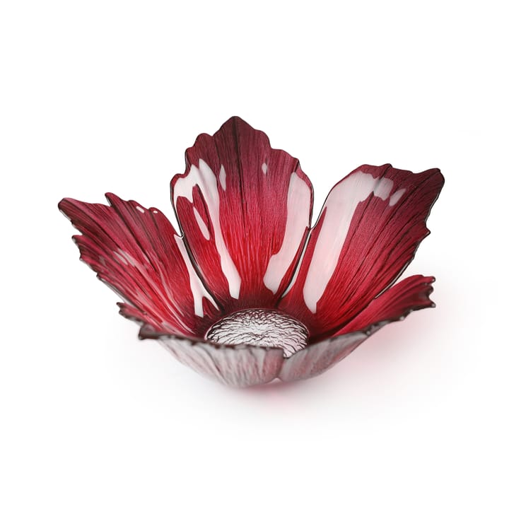 Fleur glass bowl red pink, large Ø23 cm Målerås Glasbruk
