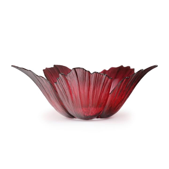 Fleur glass bowl red pink, large Ø23 cm Målerås Glasbruk