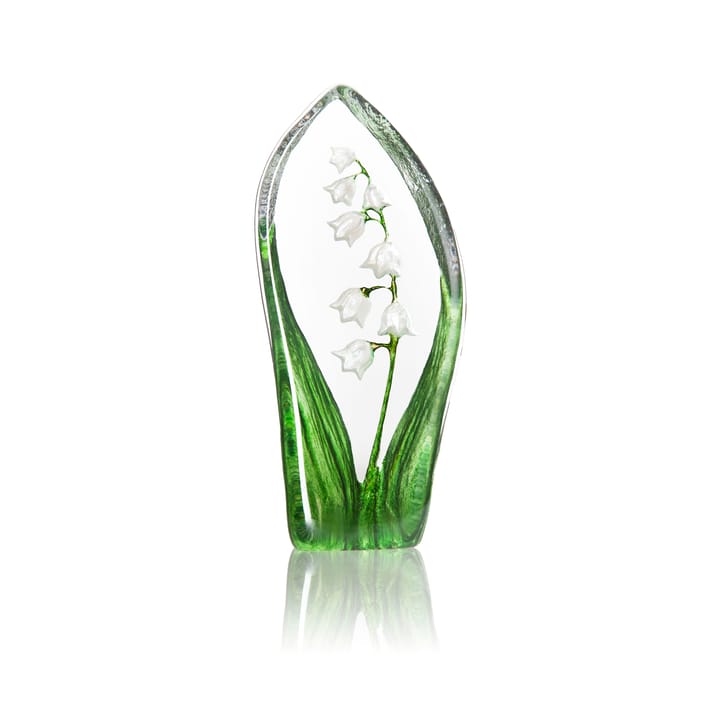Lily of the Valley glass sculpture, White Målerås Glasbruk