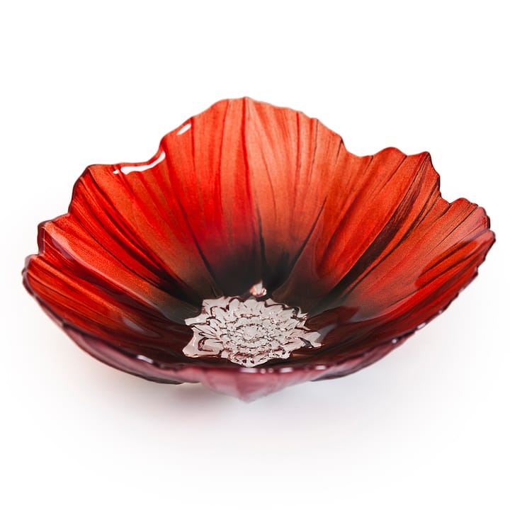 Poppy bowl large, red-black Målerås Glasbruk