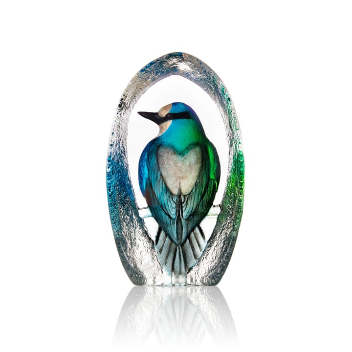 Wildlife Colorina glass sculpture 17.5 cm, Blue Målerås Glasbruk