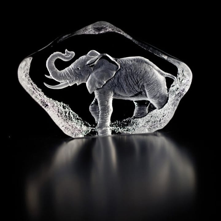 Wildlife Elephant sculpture, glass Målerås Glasbruk