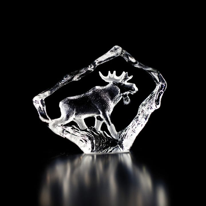 Wildlife Elk Bull glass sculpture, Mini Målerås Glasbruk