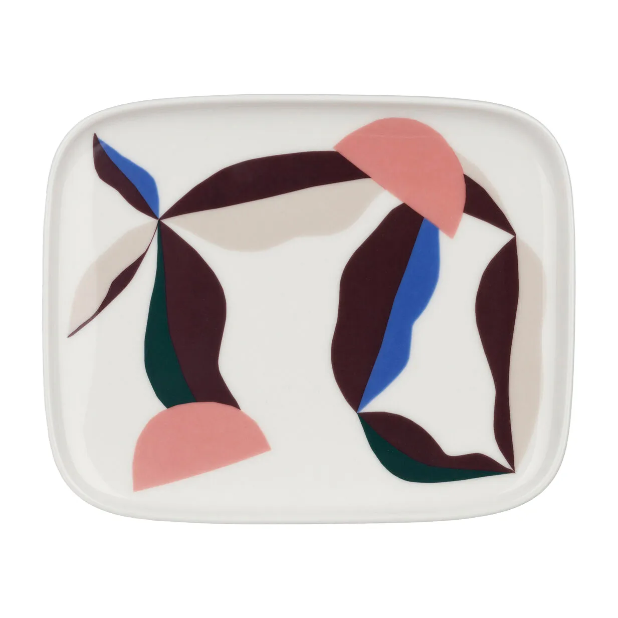 Berry plate 15x12 cm, White-blue-powder-dark wine Marimekko