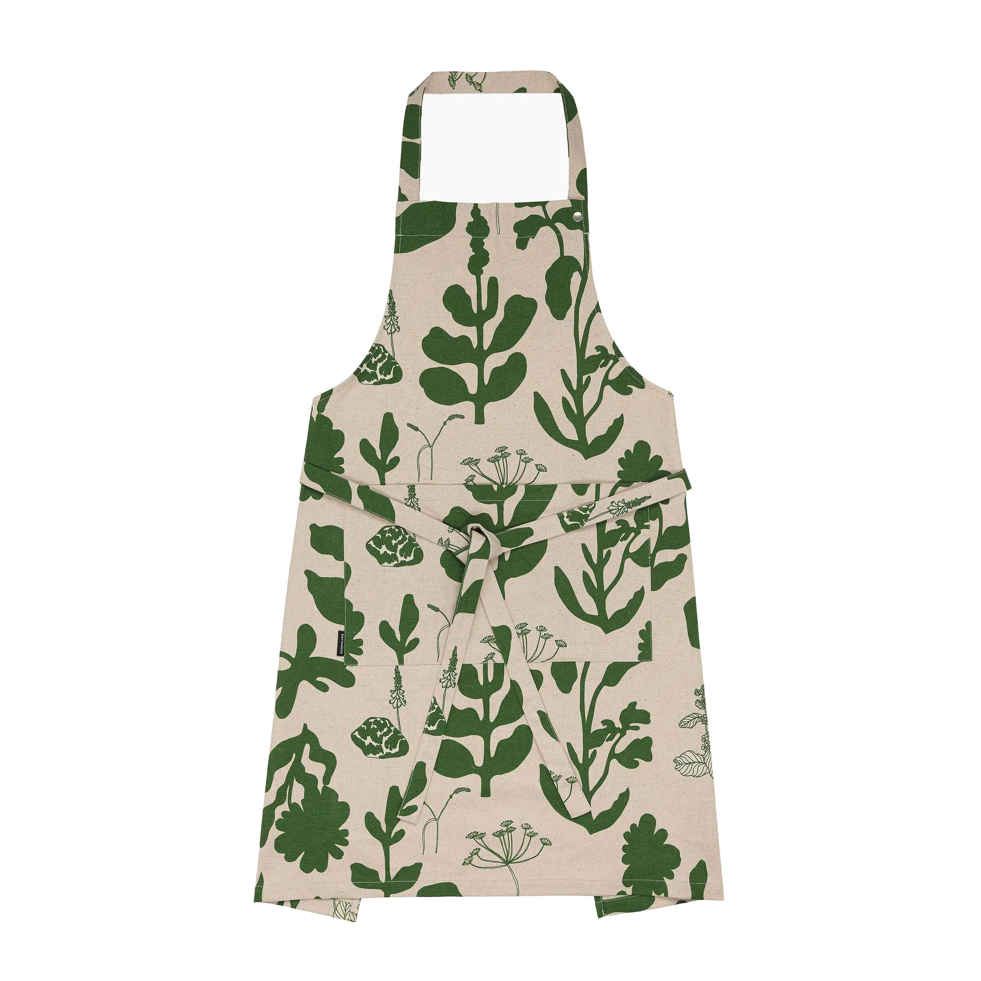 Elokuun Varjot apron, Green-beige Marimekko