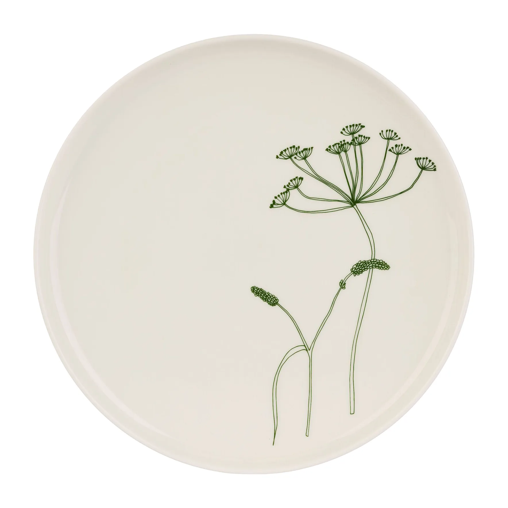 Elokuun Varjot plate Ø25 cm, White-green Marimekko
