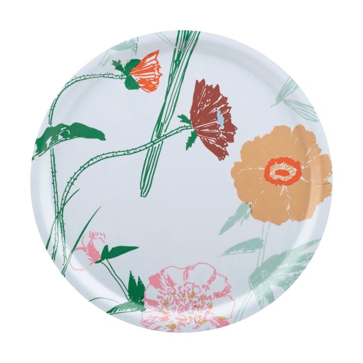 Garden Party tray Ø31 cm - White-green-beige-light pink - Marimekko