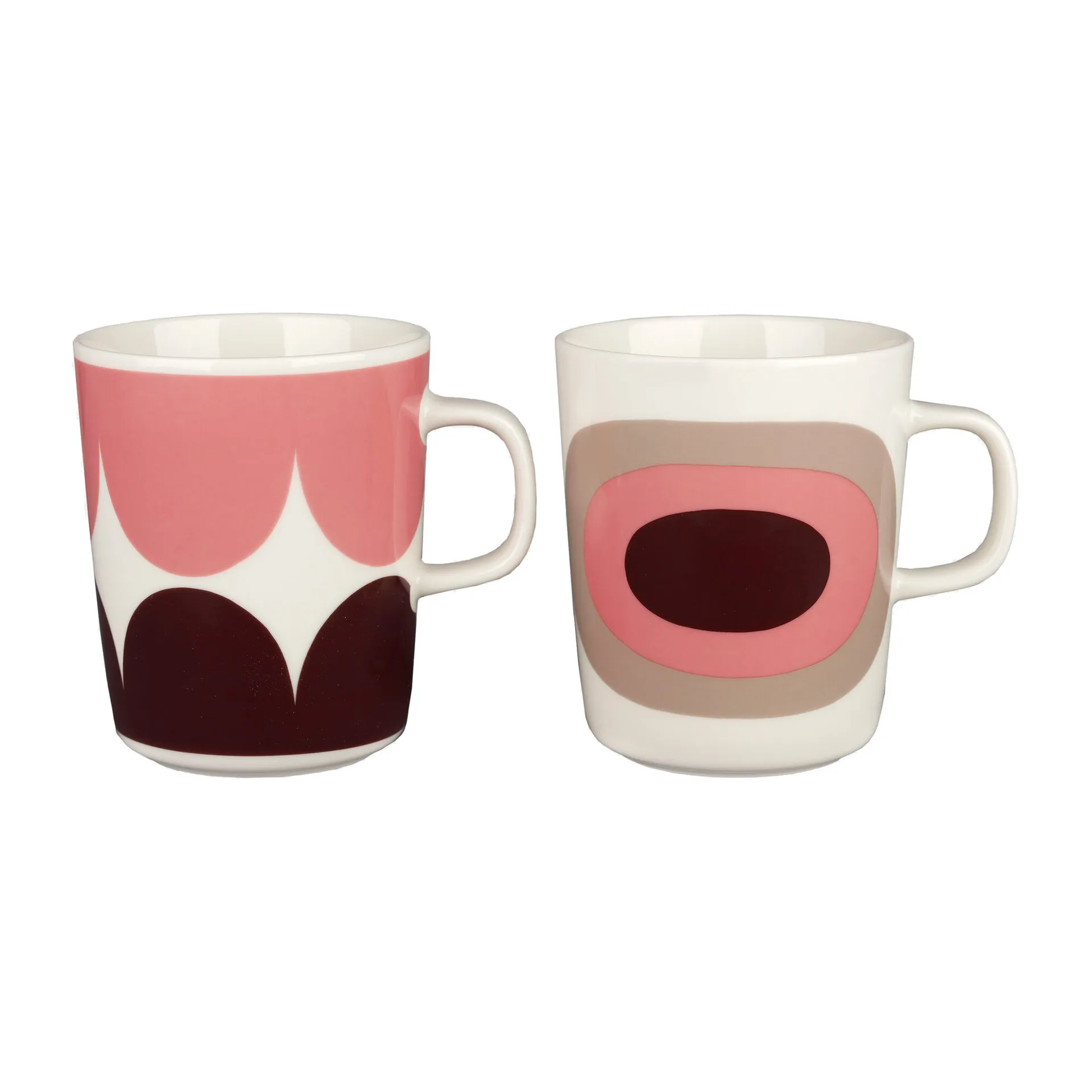 Härkä & Melooni mug 25 cl 2 pack, White-dark wine-powder-clay Marimekko