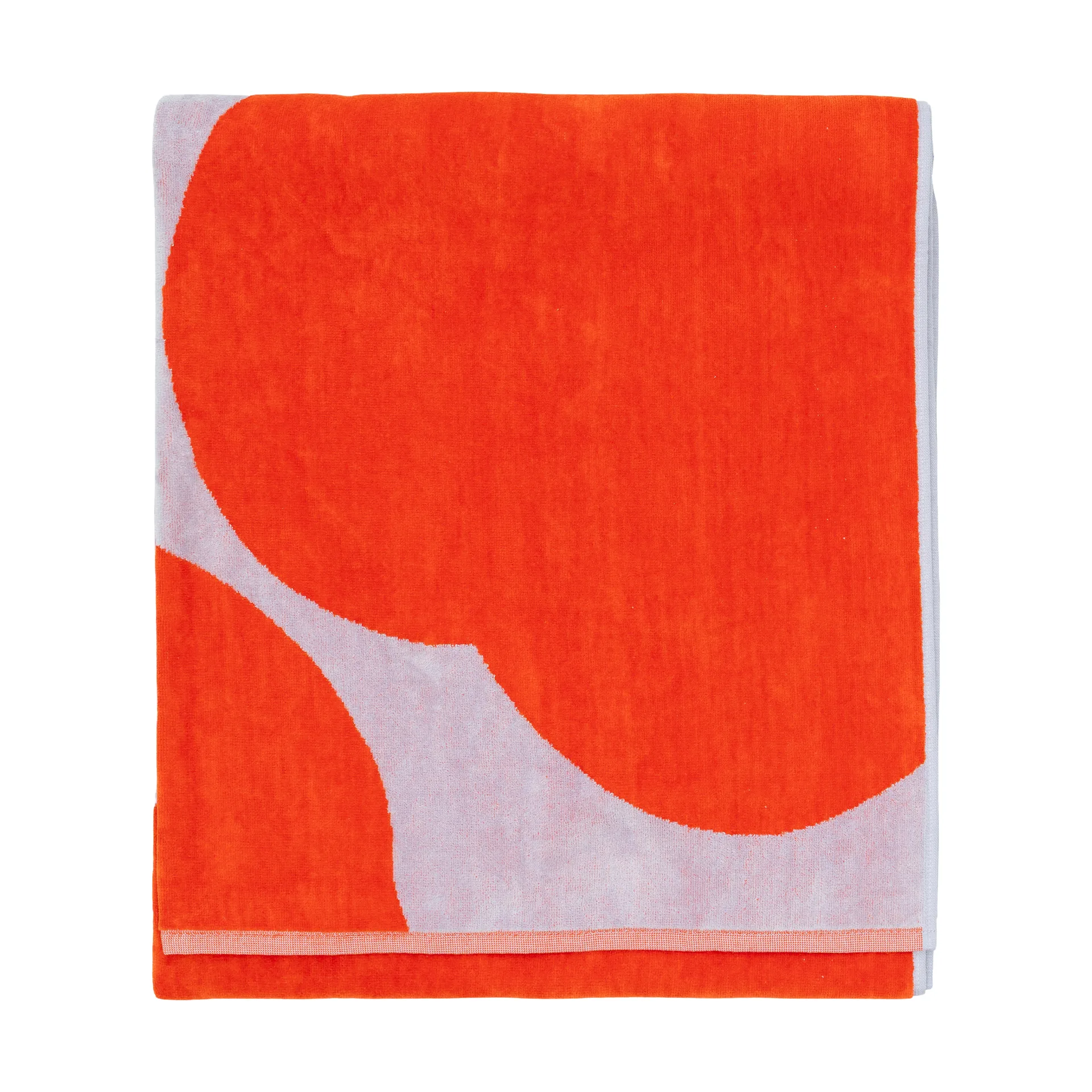 Iso Unikko bath towel, Blue lilac-orange red, 100x180 cm Marimekko