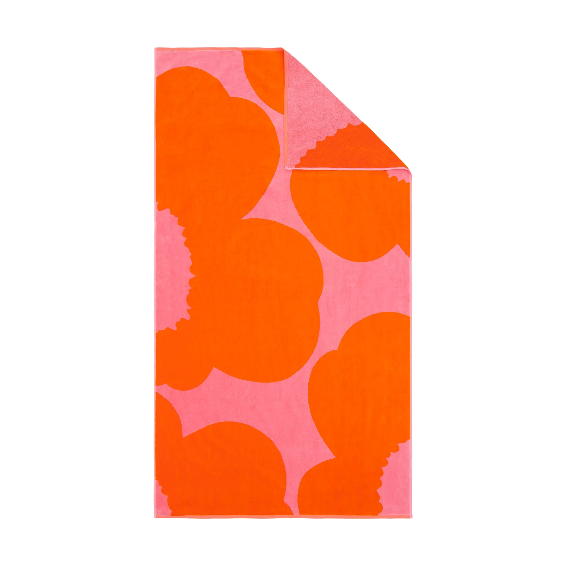 Iso Unikko bath towel, Pink-orange red, 100x180 cm Marimekko