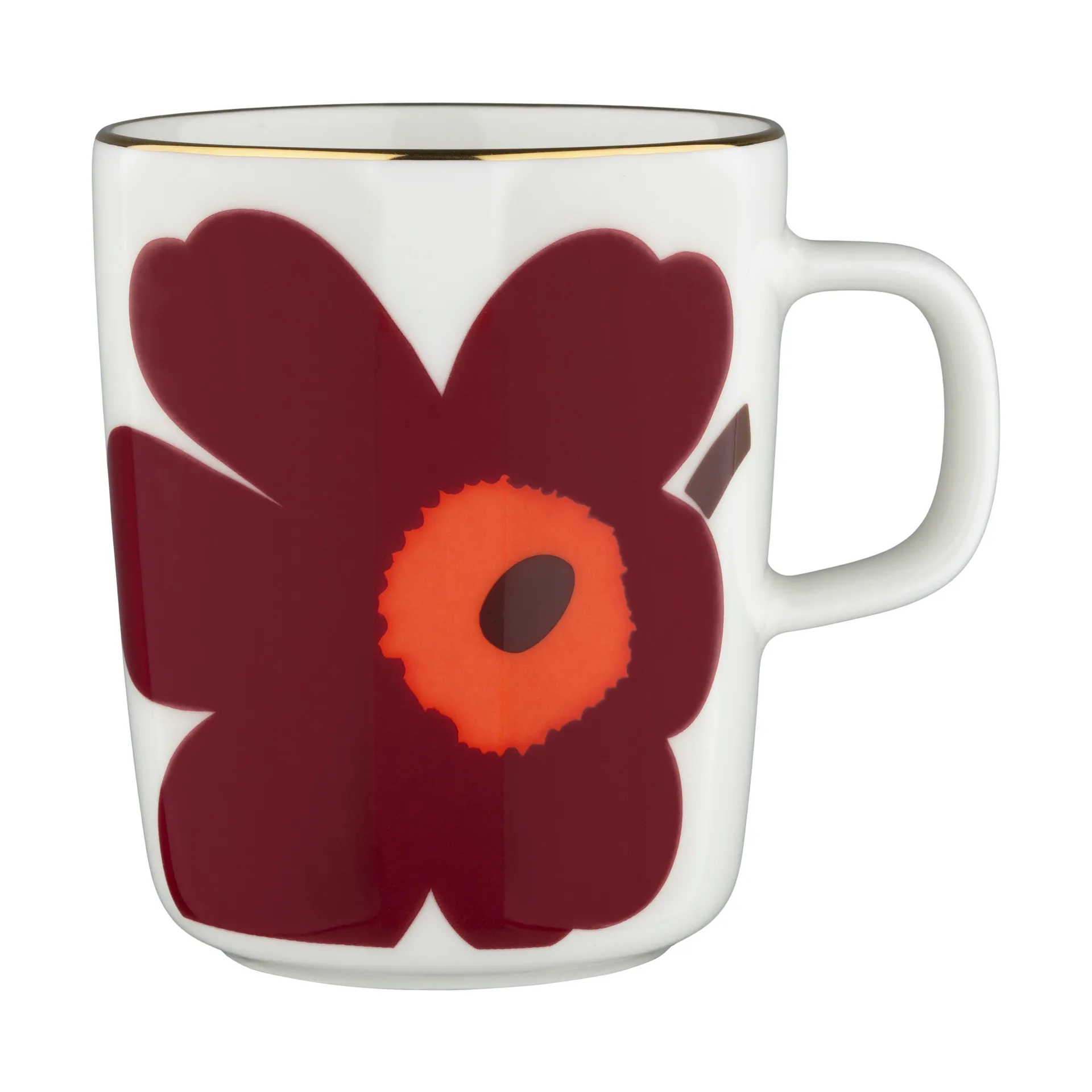 Juhla Unikko mug 25 cl 2-pack, White-burgundy-gold Marimekko
