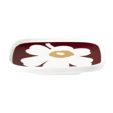 Juhla Unikko saucer 10x10 cm 2-pack - White-wine red-gold - Marimekko