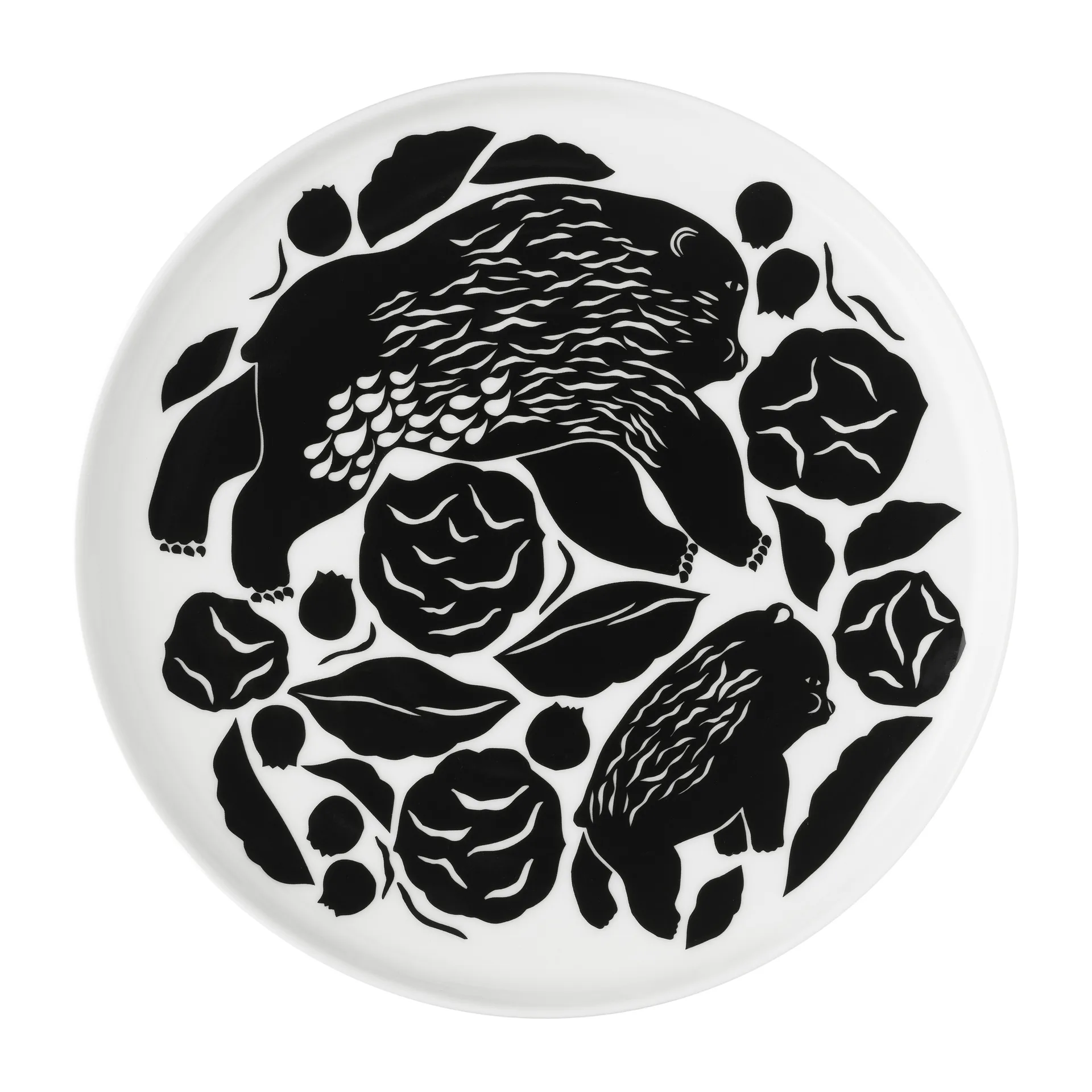 Karhuemo plate Ø20 cm, White-dark green Marimekko