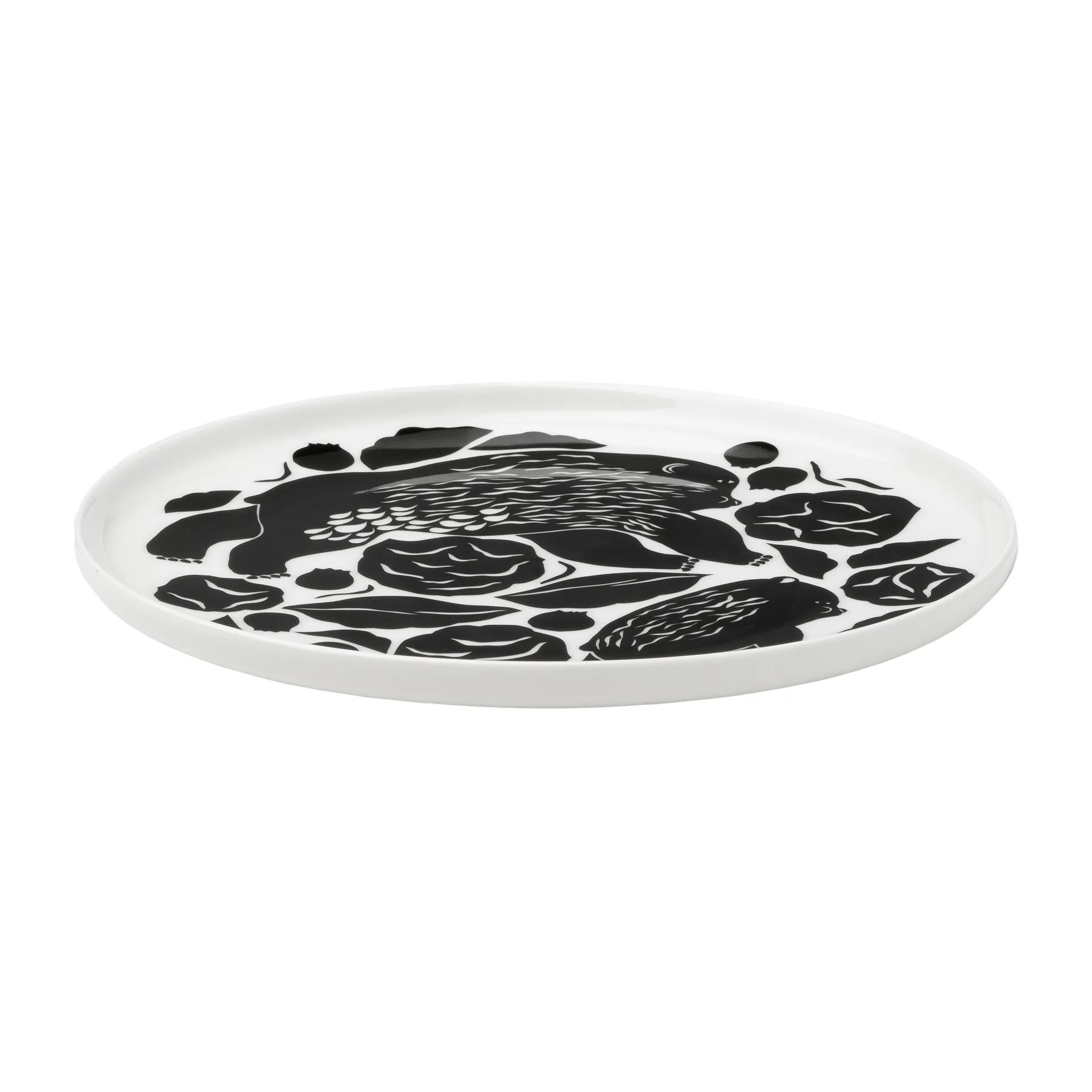 Karhuemo plate Ø20 cm, White-dark green Marimekko