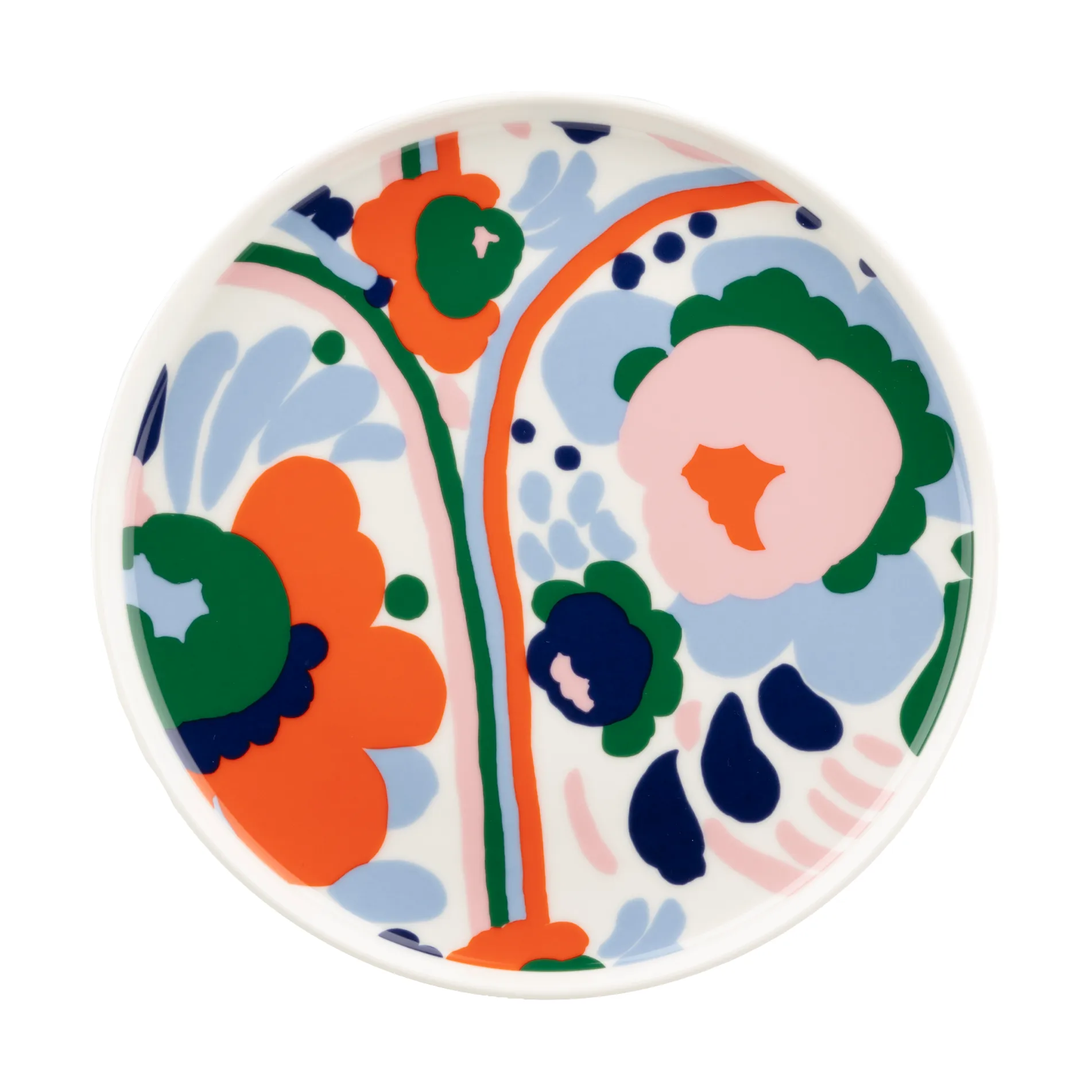 Karuselli plate Ø20 cm, White-d blue-orange-light pink Marimekko