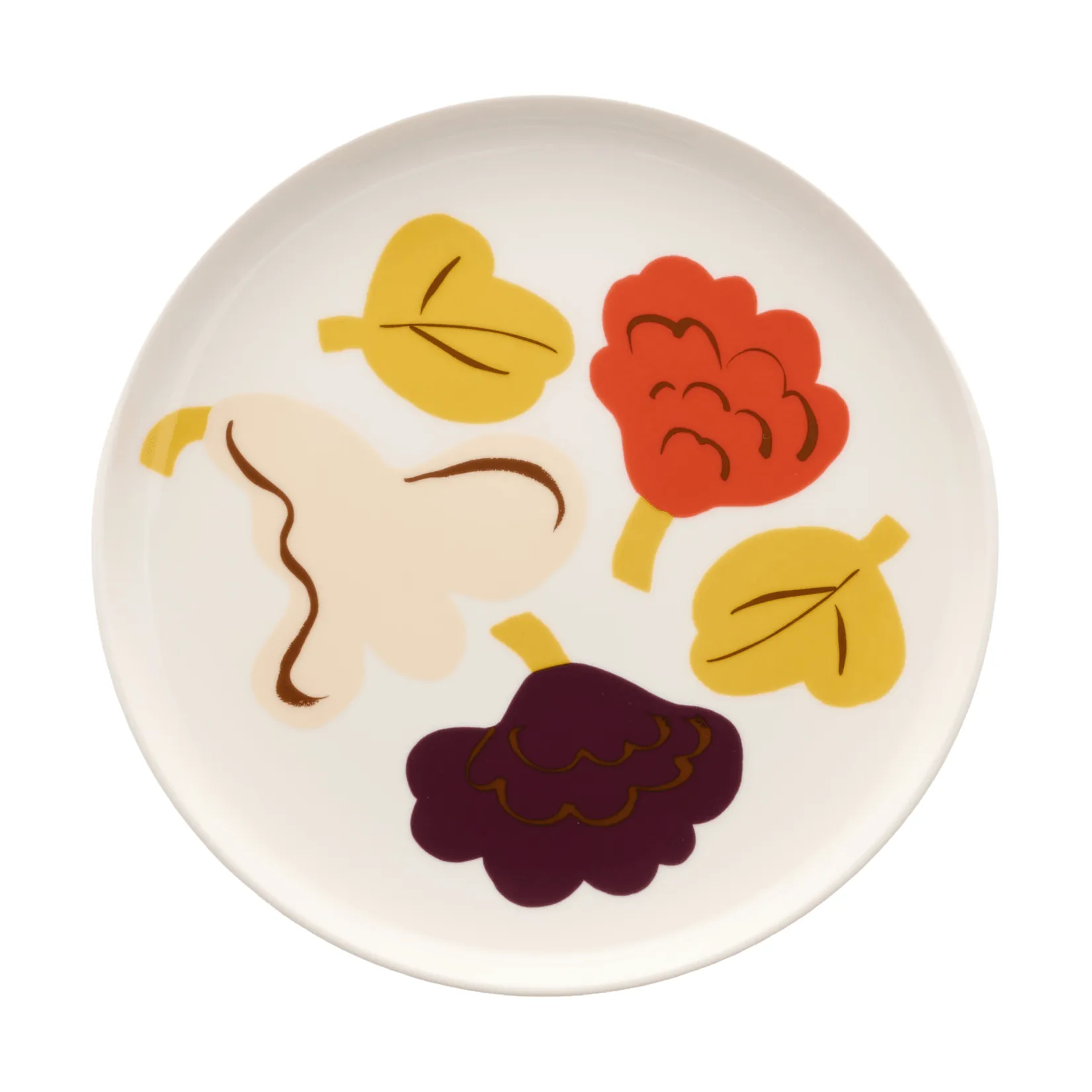 Kukasta Kukkaan dinner plate, White-vanilla-terrac-plum, Ø20 cm Marimekko