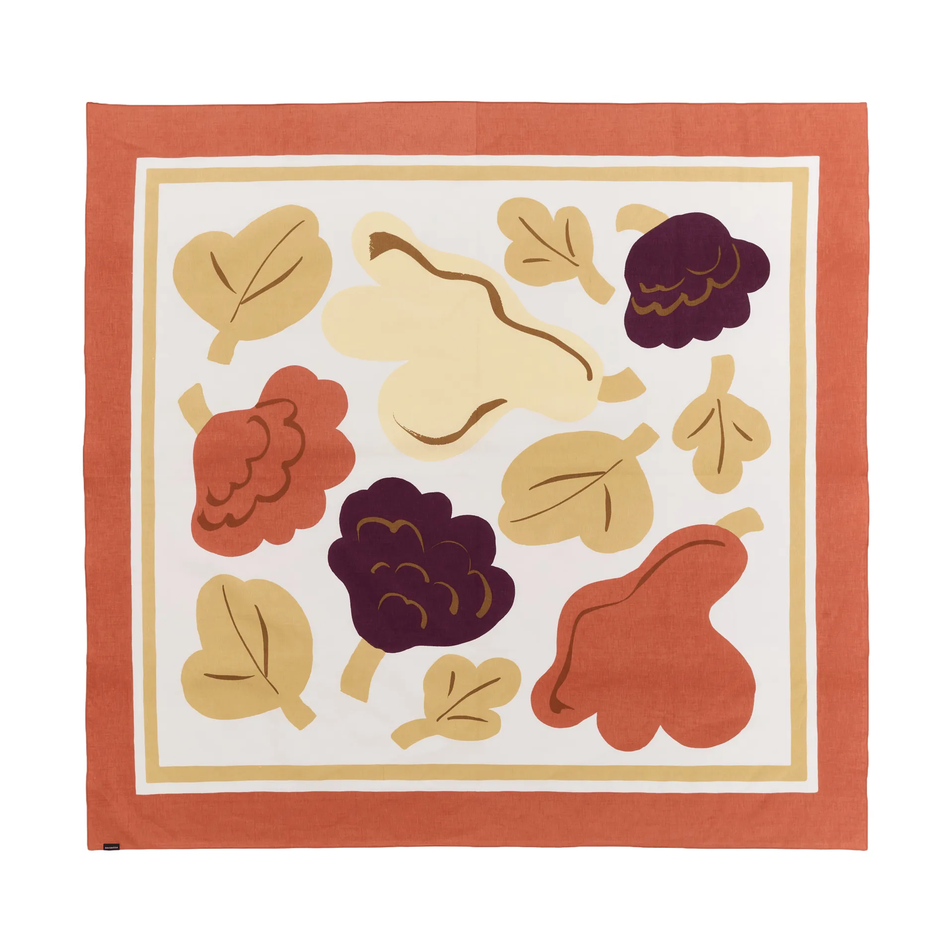 Kukasta Kukkaan duvet cover set, White-terracotta-ochre-plum, 140x140 cm Marimekko