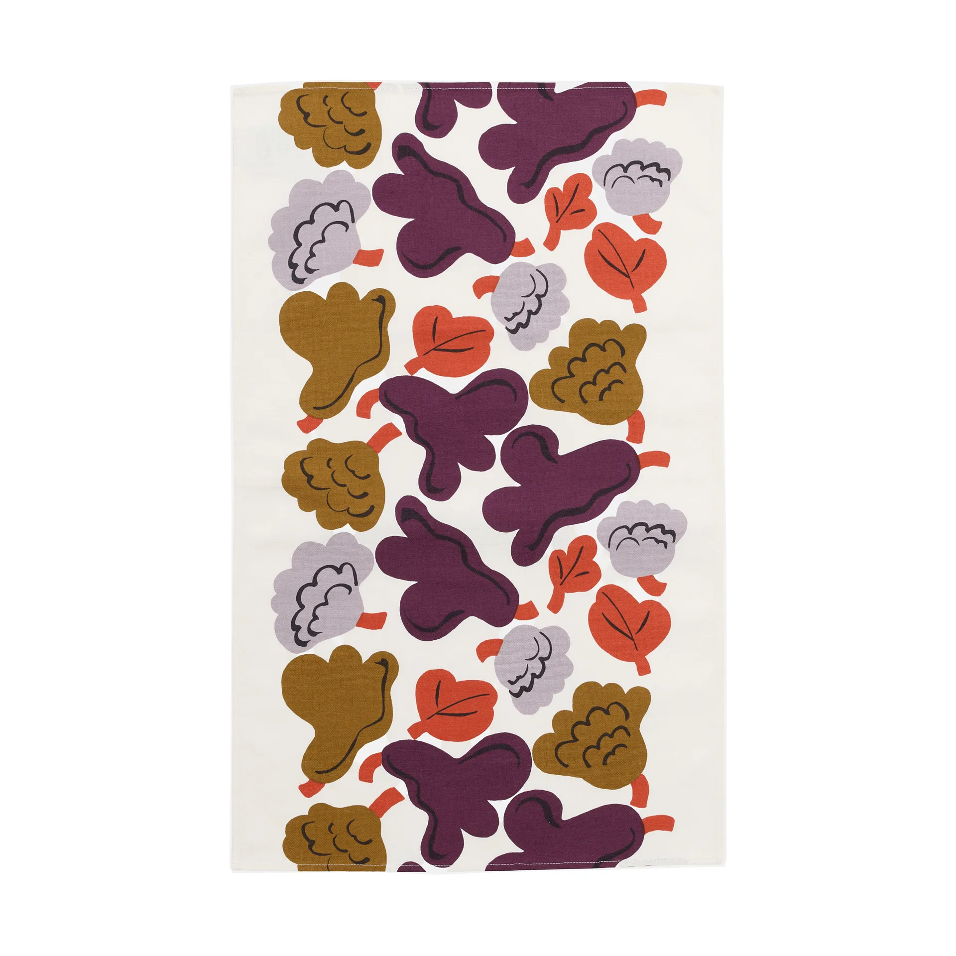 Kukasta Kukkaan kitchen towel, Hay-plum-bronze-terracotta, 43x70 cm Marimekko