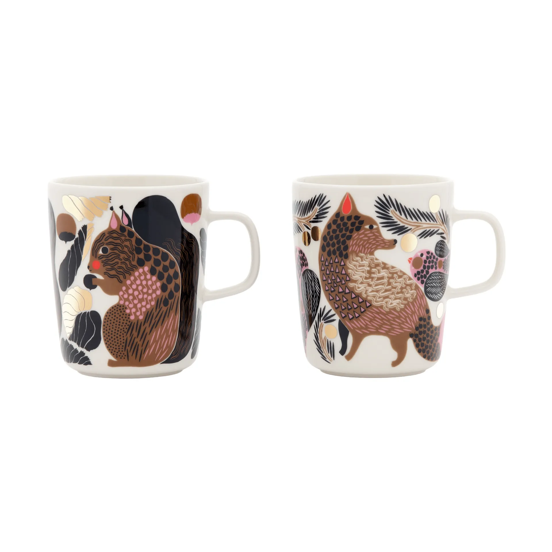 Kurre Ketunmarja mug, White-multicolour-gold, 25 cl, 2-pack Marimekko