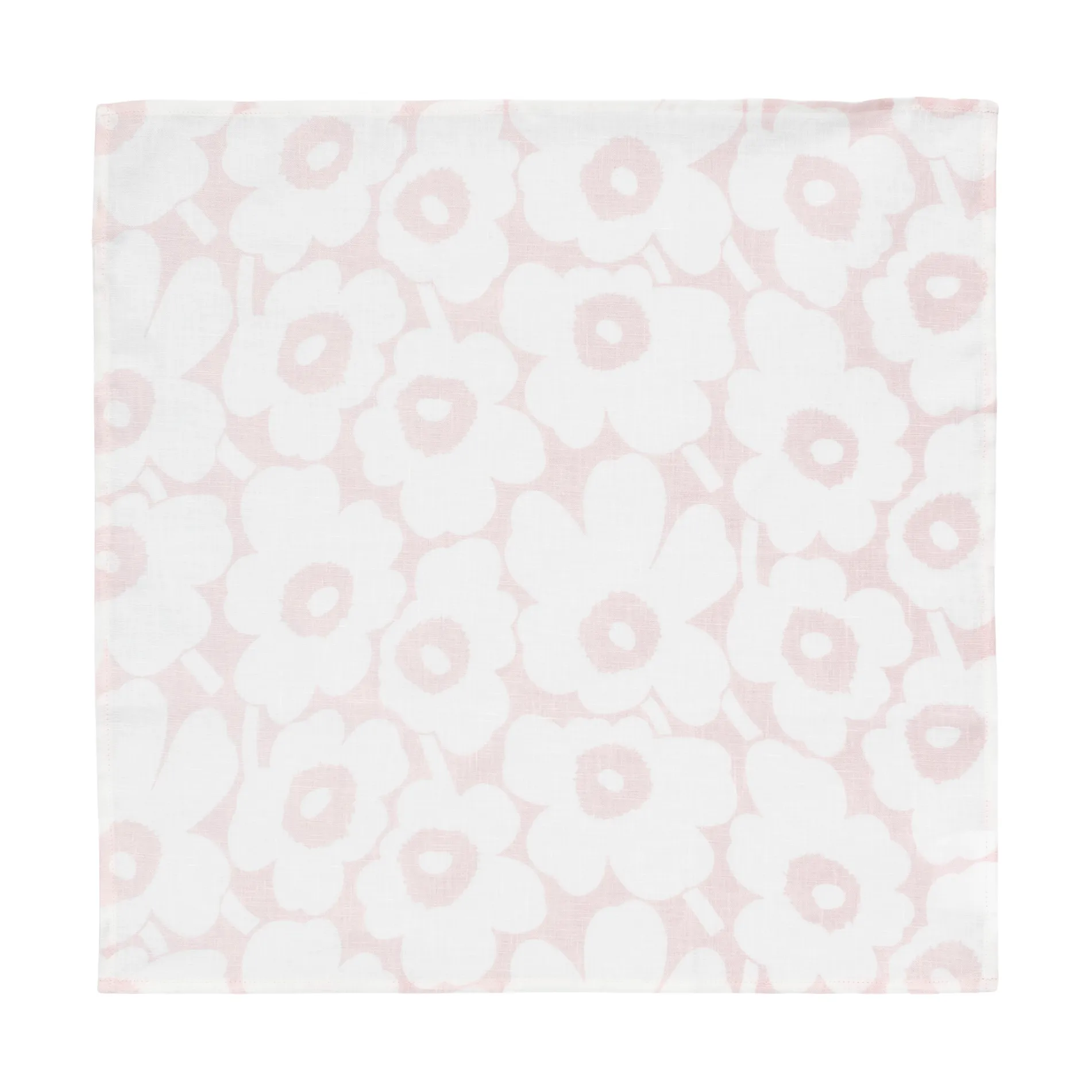 Mini unikko fabric napkin 43x43 cm, White-pink Marimekko