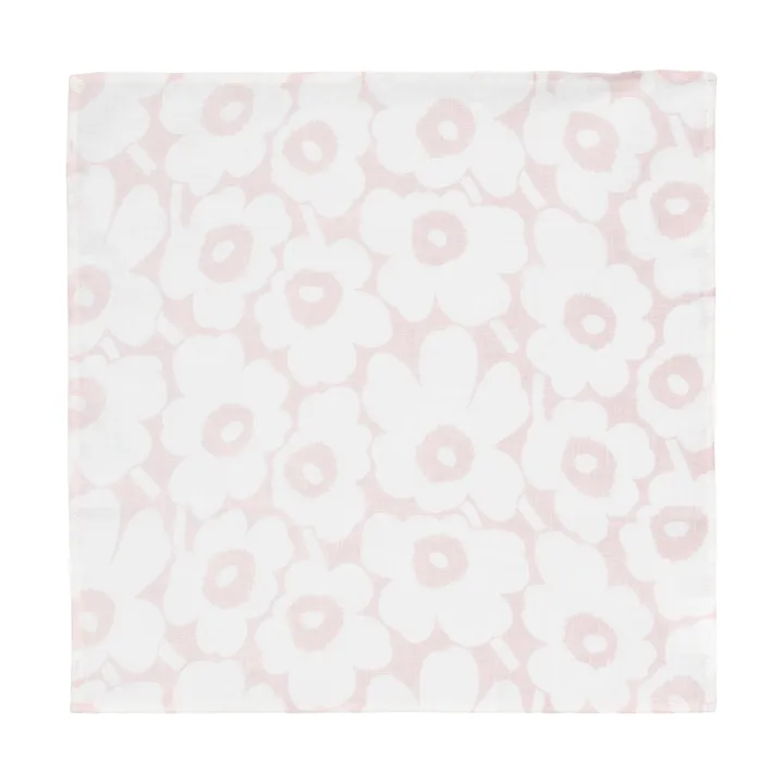 Mini unikko fabric napkin 43x43 cm - White-pink - Marimekko