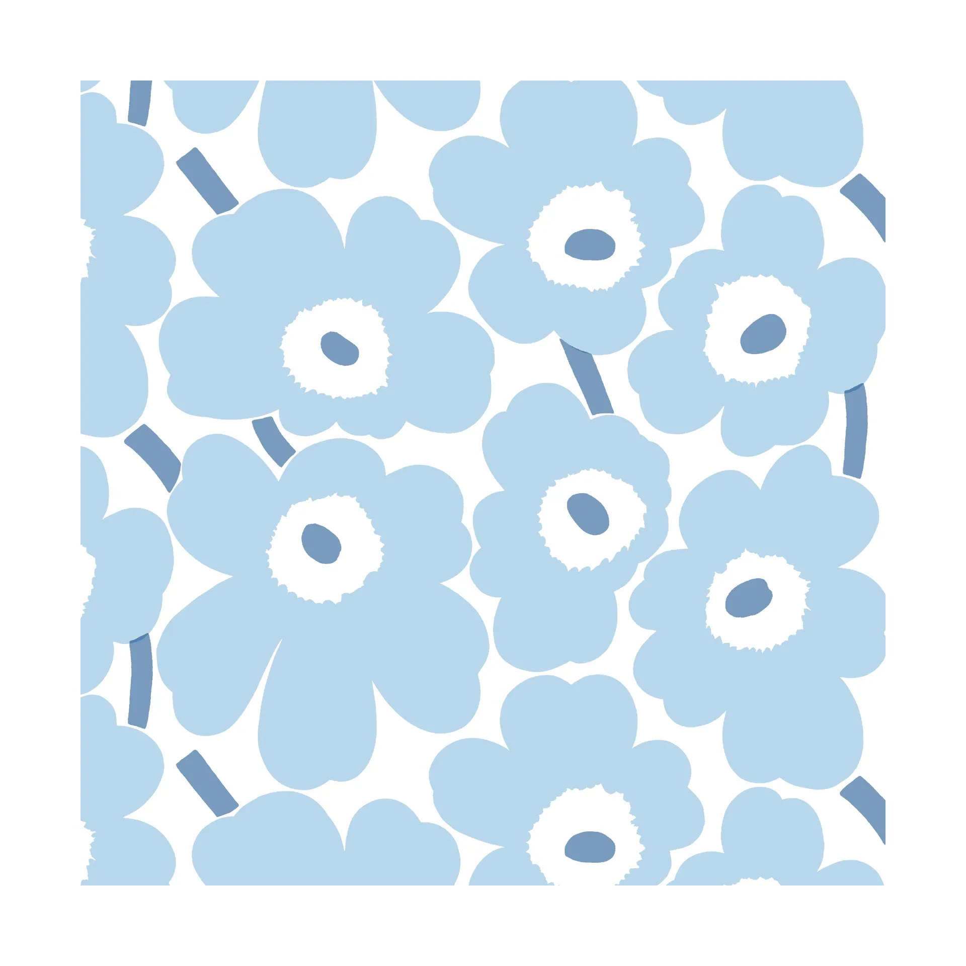Mini Unikko napkins 20-pack, Light Blue-White Marimekko