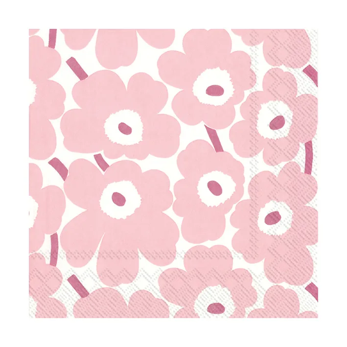 Mini Unikko napkins 20-pack, Light Rose Marimekko