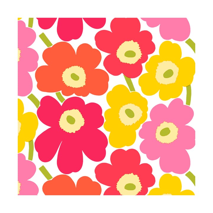 Mini Unikko napkins 20-pack - Pink-yellow - Marimekko
