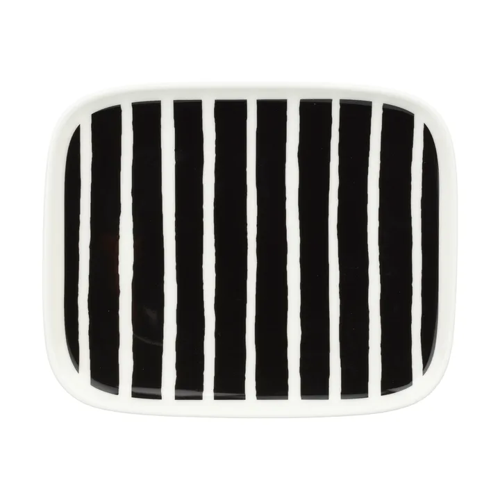 Oiva Piccolo plate 12x15 cm - Black-white - Marimekko
