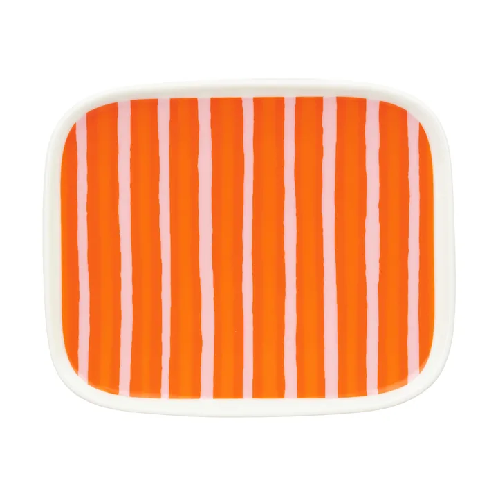 Oiva Piccolo plate 12x15 cm - Orange-pink - Marimekko